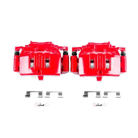 Power Stop 15-17 Ford Mustang Front Red Calipers w/Brackets - Pair - S15008