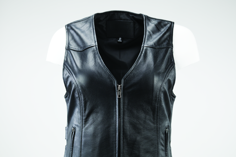 River Road Plains Leather Vest Black Womens - Small - 094412