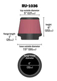 K&N Universal Clamp-On Air Filter 6in FLG / 7-1/2in B / 5in T / 6in H - RU-1036