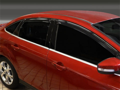 Stampede 2012-2015 Ford Focus Tape-Onz Sidewind Deflector 4pc - Smoke - 6197-2