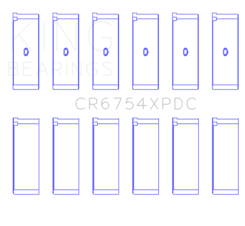 King Toyota 2JZGE 2JZGTE 24v (Size Standard - Predoweled for Alum Rods) Performance Rod Bearing Set - CR6754XPDC