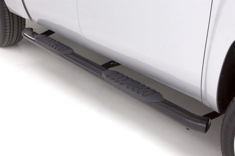 Lund 99-17 Chevy Silverado 1500 Std. Cab (Body Mount) 5in. Oval Curved Steel Nerf Bars - Black - 23851007