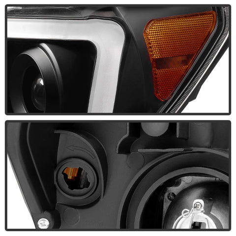 xTune Toyota Tundra 07-13 LED Light Bar Projector Headlights Black PRO-JH-TTU07-LED-BK - 9027888