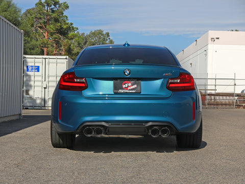 aFe 16-18 BMW M2 L6-3.0L MACH Force-Xp 3in to 2.5in 304 SS Cat-Back Exhaust System-Quad Polish Tips - 49-36330-1P