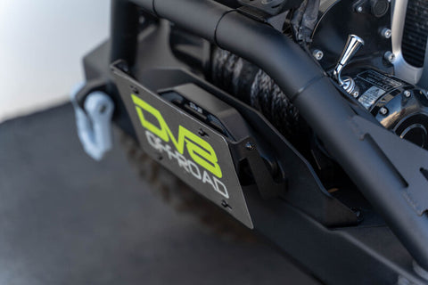DV8 Offroad Fairlead Mounted Flip-Up License Plate Bracket - LPBM-02