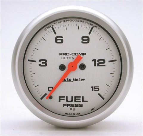 Autometer Ultra-Lite 2-5/8in 15psi Fuel Pressure Gauge - Digital Stepper Motor - 4461