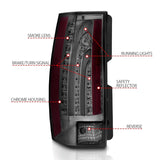 ANZO 2007-2014 Chevrolet Suburban LED Taillights Smoke G5 - Escalade Look - 311232