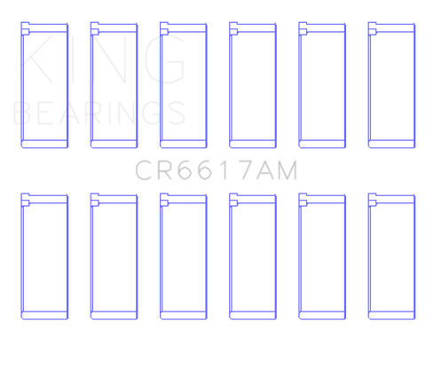 King Engine Bearings Volvo D42/Audi/Volksw. (Size +1.0mm) Connecting Rod Bearing Set - CR6617AM1.0