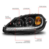 ANZO 05-13 Chevrolet Corvette Projector Headlights w/switchback & Sequential LED - Black Amber - 121571