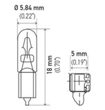Hella Bulb 37 12V 1.3W W2X4.6d T1.75 (Min. Order QTY 10) - 37