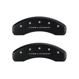 MGP 4 Caliper Covers Engraved Front & Rear Block/Challenger Red finish silver ch - 12088SCLBRD