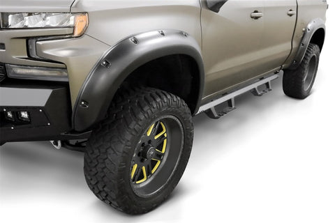 Lund 19-21 Chevy Silverado 1500 RX-Rivet Style Textured Elite Series Fender Flares-Black (2Pc.Front) - RX140TA