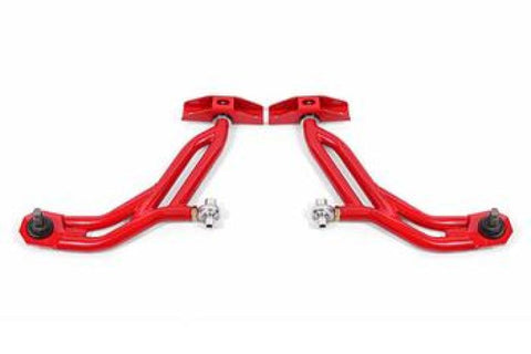 BMR 10-14 Ford Mustang Adj. Lower A-Arms w/ Delrin/Rod End / 19mm Tall Ball Joint - Red - AA757R