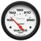 Autometer Phantom 66mm 100-250 Deg F Short Sweep Electronic Water Temperature Gauge - 5837