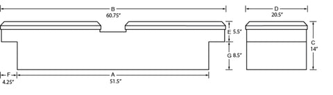 Lund Universal Aluminum Gull Wing Cross Box - Brite - 9250T