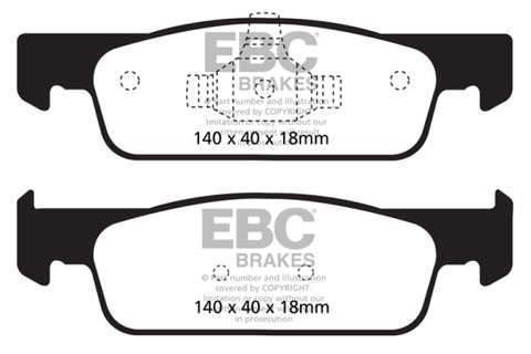 EBC 2016-2017 Smart Fortwo 0.9L Turbo Yellowstuff Front Brake Pads - DP42146R