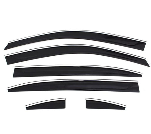 AVS 07-11 Honda CR-V Ventvisor Low Profile Deflectors 6pc - Smoke w/Chrome Trim - 796002