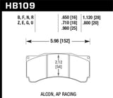 Hawk AP Racing 16.51mm Blue 9012 Race Brake Pads - HB109E.650