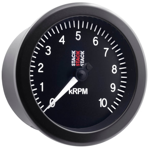 Autometer Stack Sport 88mm 0-10K RPM Tachometer - Black - ST100-010