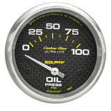 Autometer Carbon Fiber 66.7mm Short Sweep Electronic 0-100 PSI Oil Pressure Gauge - 4827