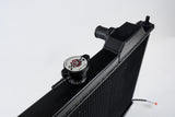 CSF 01-07 Mitsubishi Evo 7/8/9 Full-Slim Radiator w/12in Fan &amp; Shroud/-16AN - Black - 7075B