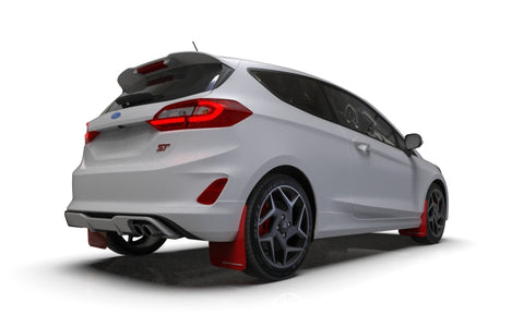 Rally Armor 18-22 Ford Fiesta ST MK8 Red UR Mud Flap w/ White Logo - MF60-UR-RD/WH