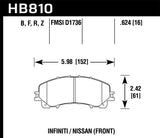 Hawk 14-17 Infiniti Q50 Performance Ceramic Street Front Brake Pads - HB810Z.624