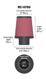 K&N Universal Chrome Filter 1 3/8 inch FLG / 2 1/2 inch Base / 2 inch Top / 2 1/4 inch Height - RC-0790