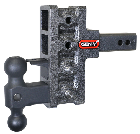 Gen-Y Mega Duty 2in Shank 5in Offset Drop 1.5K TW 10K Hitch w/GH-031 Dual-Ball/GH-032 Pintle Lock - GH-424