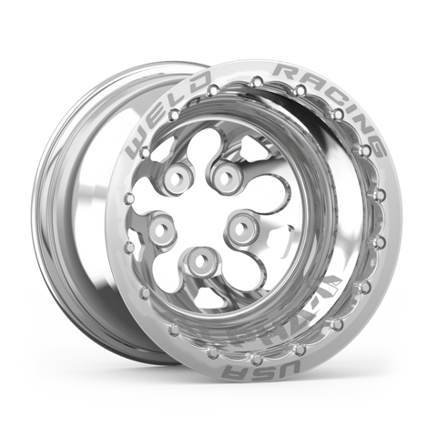 Weld Alpha-1 15x12 / 5x4.5 BP / 5in BS Polished Wheel - Polished Double Beadlock MT - 83P-512210MP