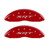 MGP 4 Caliper Covers Engraved Front & Rear SRT Red finish silver ch - 42002SSRTRD