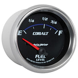 AutoMeter Gauge Fuel Level 2-5/8in. 73 Ohm(e) to 10 Ohm(f) Elec Cobalt - 7915