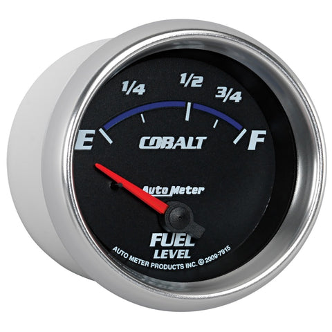 AutoMeter Gauge Fuel Level 2-5/8in. 73 Ohm(e) to 10 Ohm(f) Elec Cobalt - 7915