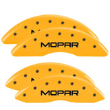MGP 4 Caliper Covers Engraved Front & Rear MOPAR Yellow finish black ch - 55002SMOPYL