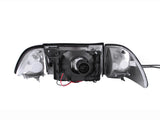 ANZO 1987-1993 Ford Mustang Crystal Headlights Chrome w/ Corner Lights 2pc - 121195