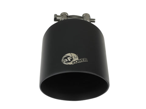 aFe Takeda 304 SS Clamp-On Exhaust Tip 2.5in. Inlet / 4.5in. Outlet / 7in. L - Black - 49T25454-B072