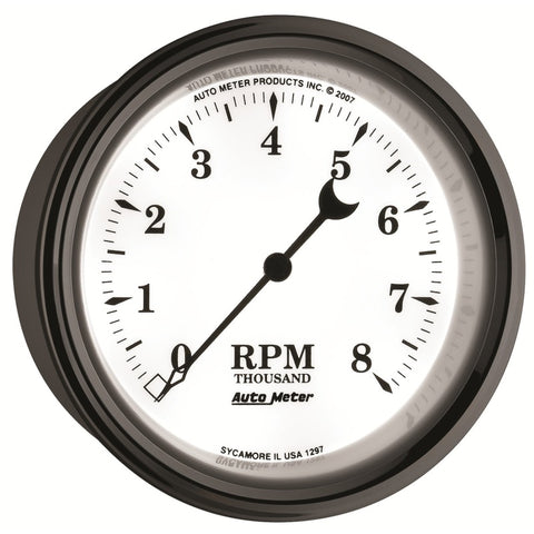 AutoMeter Gauge Tachometer 3-3/8in. 8K RPM In-Dash Old Tyme White II - 1297