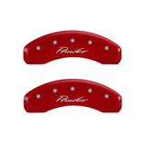 MGP 4 Caliper Covers Engraved Front & Rear Prowler Red finish silver ch - 32014SPRLRD