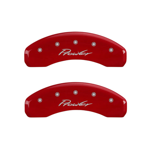 MGP 4 Caliper Covers Engraved Front & Rear Prowler Red finish silver ch - 32014SPRLRD