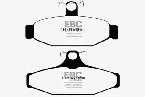 EBC 90-00 Aston Martin Vantage 5.3 (Twin Supercharged)(AP) Yellowstuff Rear Brake Pads - DP41167R