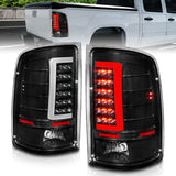ANZO 2007-2013 GMC Sierra LED Tail Lights w/ Light Bar Black Housing Clear Lens - 311388