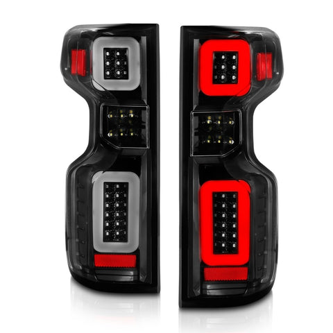 ANZO 19-21 Chevy Silverado Full LED Taillights Black Housing Clear Lens G2 (w/C light Bars) - 311414