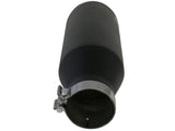 aFe MACHForce XP Exhausts Tips SS-304 EXH Tip 4In x 7Out x 18L Bolt-On (blk) - 49-92023-B