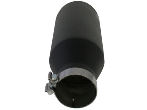 aFe MACHForce XP Exhausts Tips SS-304 EXH Tip 4In x 7Out x 18L Bolt-On (blk) - 49-92023-B