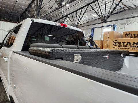 Titan Fuel Tanks Universal 90 Gallon L-Shaped Heavy Duty Transfer Tank (Non Nissan Cargo Box/RamBox) - 5015090