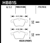 Hawk 07-16 Volvo S80 HPS 5.0 Front Brake Pads - HB815B.775
