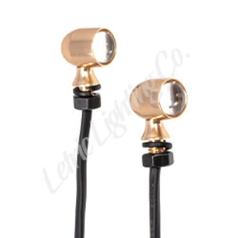 Letric Lighting 12mm Mini Red Turn Signal LEDs- Gold Anodized - LLC-45CG-R