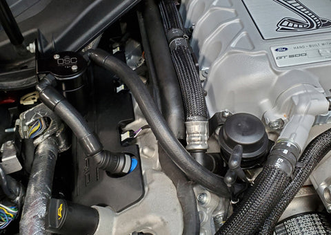 J&L 2020-2022 Ford Mustang GT500 Passenger Side Oil Separator 3.0 - Black Anodized - 3054P-B