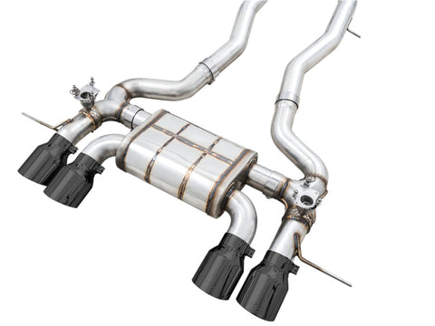 AWE SwitchPath Catback Exhaust for BMW G8X M3/M4 - Diamond Black Tips - 3025-42480