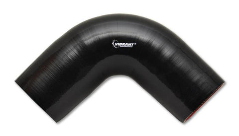 Vibrant 4 Ply Reinforced Silicone Elbow Connector - 2.25in I.D. - 90 deg. Elbow (BLACK) - 2741